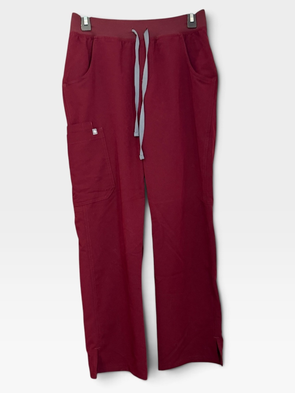 FIGS Burgundy Kade Pants Cargo EUC Small Petite - Picture 1 of 4